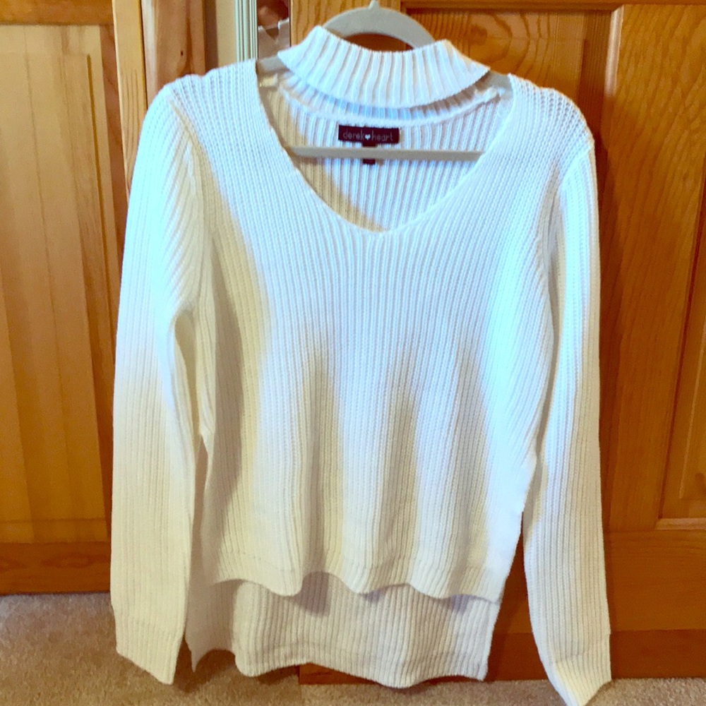 Open neck cream sweater, never worn